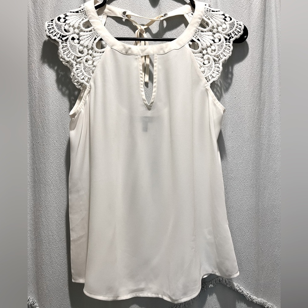 Express White Lace Blouse, XXS Petite